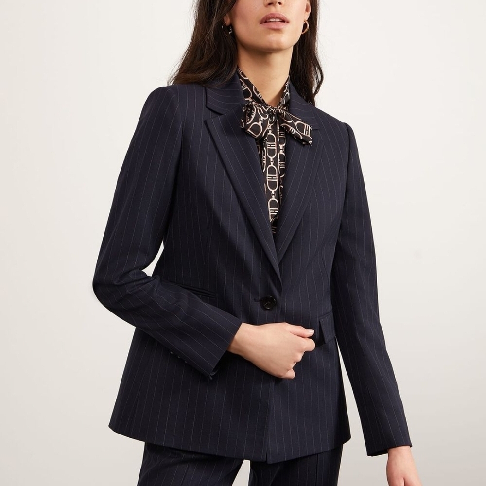 Le Suit Navy Pinstripe Pant suit